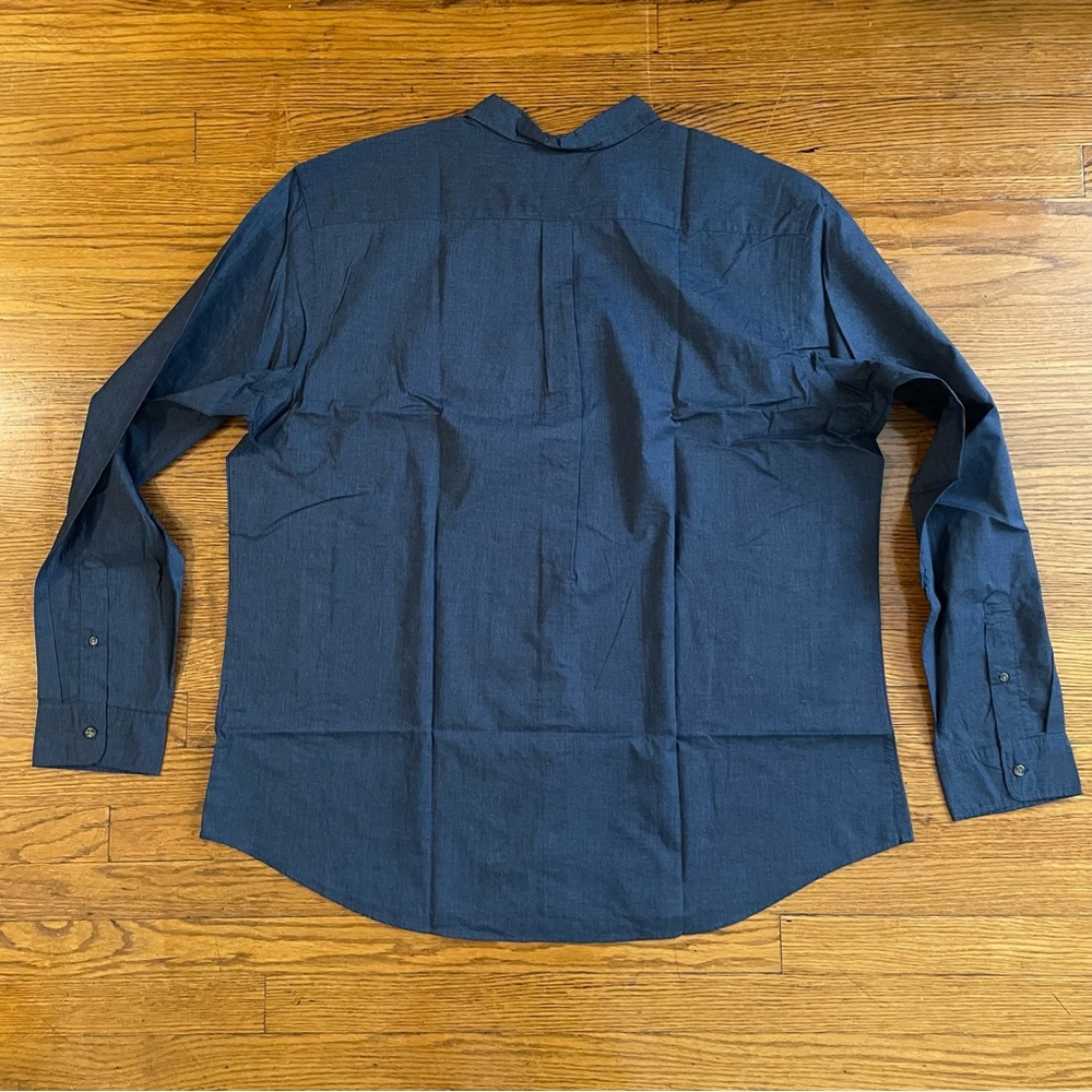NWT Tall Thin Lightweight Navy Blue Button Down Shirt - Picture 4 of 7
